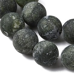 Runde bereift natürliche taiwan Jadeperle Stränge&nbsp;G-M248-12mm-02