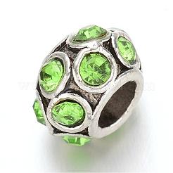 Rondelle stile tibetano in lega di strass europee grandi branelli del foro&nbsp;MPDL-F017-12