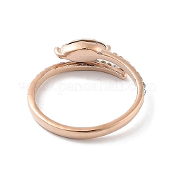 Ionenplattierung (IP) 304 Edelstahl-Strass-Manschettenringe&nbsp;RJEW-P101-01RG