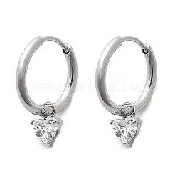 Orecchini a cerchio in acciaio inossidabile 304 con micro pavé di zirconi cubici&nbsp;LS-STAS-R004-03P-02