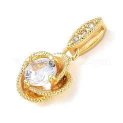 Pendentifs avec zircon cubiques à micro-pavés en laiton&nbsp;KK-D357-32G