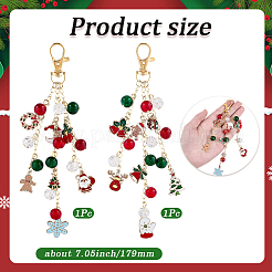2 pièce 2 styles de décorations de pendentif en alliage émaillé pour Noël&nbsp;HJEW-SP0001-48B