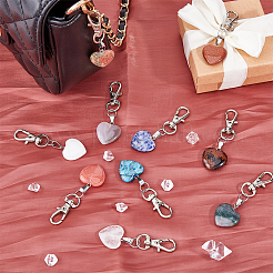 Décoration pendentif coeur pierre gemme&nbsp;HJEW-AB00090