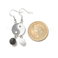 Legierung Emaille Yin Yang passende asymmetrische Ohrringe&nbsp;EJEW-JE04894-01