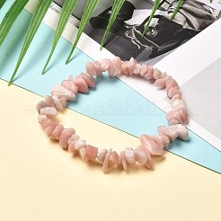 Natürliche rosa Opal-Chip-Perlen Stretch-Armbänder&nbsp;BJEW-JB06618