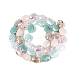 Stränge aus galvanisierter Jade-Imitation und undurchsichtigen sowie transparenten Glasperlen&nbsp;X-EGLA-Q135-8x11MM-01C