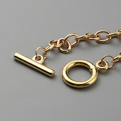 Bracelets à chaîne câblée en alliage avec fermoirs à bascule&nbsp;BJEW-WH0020-52KCG