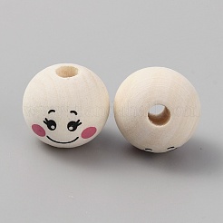 Perles européennes en bois imprimées&nbsp;WOOD-WH0022-58C