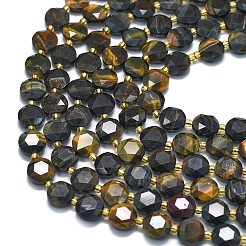 Natürliche gelb blaue Tigerauge Perlen Stränge&nbsp;G-C116-A124-01
