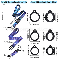 2 Stück 2 Stil Polyesterband Kartenhalter Schlüsselband&nbsp;DIY-GF0008-32