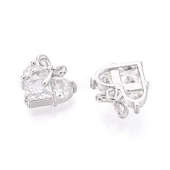 Pendentifs avec zircon cubiques à micro-pavés en laiton&nbsp;KK-T071-45P