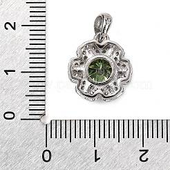 925 ciondolo a forma di fiore in argento sterling con moissanite e strass&nbsp;STER-D308-01B-P