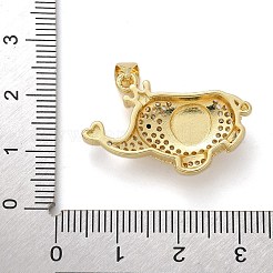Elefanten-Anhänger aus Messing mit Mikropavé aus Zirkonia und Emaille&nbsp;KK-M319-05G-02