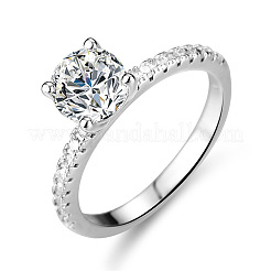 Rhodinierte 925 Sterling Silber Pavé 8.2x4.9mm Moissanit Fingerringe&nbsp;WG6D295-47