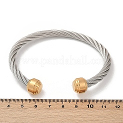 Bracelets manchettes en acier inoxydable 304&nbsp;BJEW-M136-01D-PG