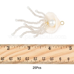 Große Anhänger aus natürlicher Muschel und Glasperle&nbsp;PALLOY-FS00033