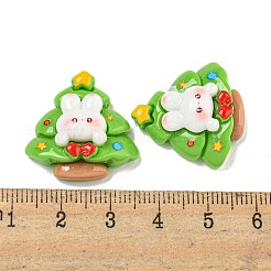 Weihnachtshasen Motiv opake Decoden Cabochons aus Kunstharz&nbsp;CRES-B022-04D