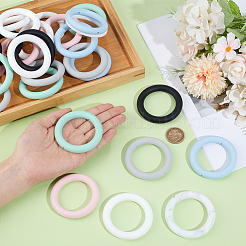 28 Stück 7 Farben Ring Silikon Fokalperlen&nbsp;SIL-NB0001-51
