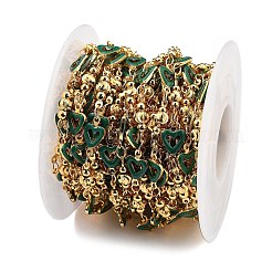 Catene a maglie a cuore in ottone&nbsp;KK-D368-03G-J