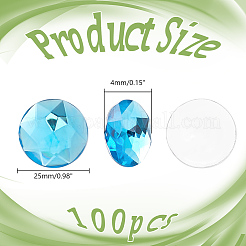 100 cabochon en plastique.&nbsp;KY-HY0001-18C