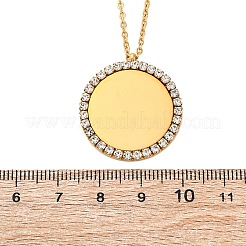 Colliers pendentifs en acier inoxydable 304 micro pavé de zircones cubiques pour femmes&nbsp;NJEW-Z065-08G-01