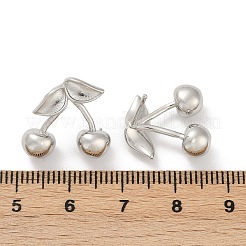 Kirsche Messing Ohrstecker&nbsp;EJEW-F895-19P