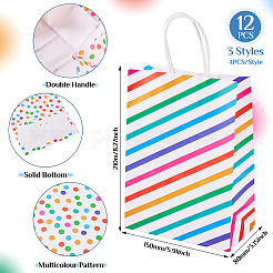 12 Stück 3 Arten rechteckige Geschenktüten aus Papier&nbsp;ABAG-TA0001-84