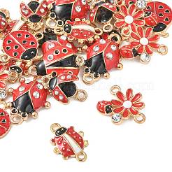 24 Stück 6 Stile Legierung Kristall Strass Anschluss Charms&nbsp;FIND-FS0004-78