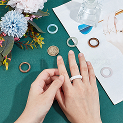 6 Stück 6 Stile natürliche und synthetische Edelstein-Fingerringe für Unisex&nbsp;RJEW-BC0001-25