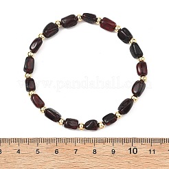 Bracelets extensibles en perles cubiques d'ambre naturel pour femmes et hommes&nbsp;BJEW-JB13639-02
