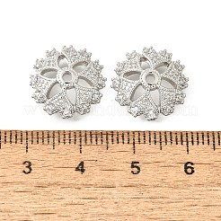 Perline di zirconia cubica trasparente in ottone a forma di fiore&nbsp;KK-V008-04P