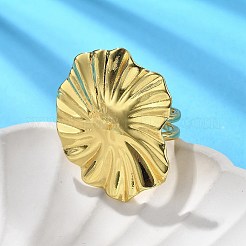 Blatt Messing Manschettenringe für Frauen&nbsp;RJEW-C123-05G