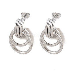 Ohrstecker mit Twist-Ring aus Edelstahl 304&nbsp;EJEW-P324-06P