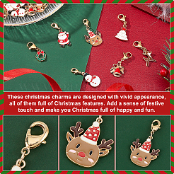 28pcs 7 pendentifs en alliage d'émail de thème de noël de style&nbsp;HJEW-GA0001-15