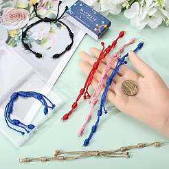 10 Stück 5 Farben verstellbare geflochtene Nylonschnur Gliederarmbandherstellung&nbsp;AJEW-SC0002-18