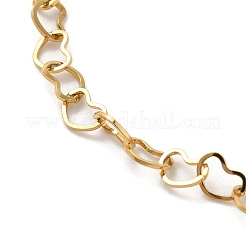 Ionenplattierung (IP) 304 Edelstahl Herz Gliederkette Armbänder&nbsp;BJEW-L673-026G