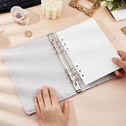 Couverture de carnet de notes à feuilles mobiles en lin&nbsp;OFST-WH0050-042A-02