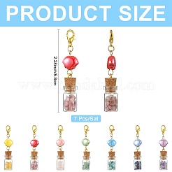 7 pendentif bouteille en porcelaine et verre fait main&nbsp;HJEW-FS00110