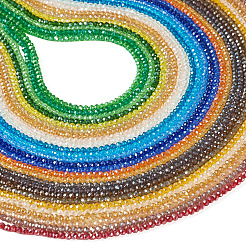 26 hebras 26 colores hebras de perlas de vidrio electrochapadas&nbsp;EGLA-TA0013-80B