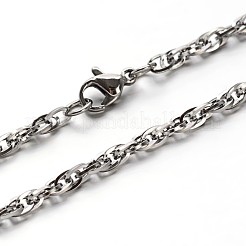Collares de cadena de cuerda de acero inoxidable 304&nbsp;NJEW-O058-16