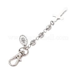 Colgante de aleación de estilo tibetano con cruz y óvalo con la Virgen María&nbsp;HJEW-JM02732