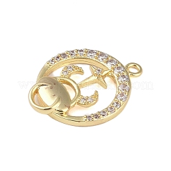 Pendenti in zirconi cubici trasparenti in micro pavè di ottone&nbsp;LS-FIND-B077-02G-10