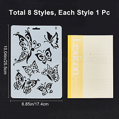 8 pz 8 modelli di stencil per disegno e pittura in plastica&nbsp;DIY-GF0004-82