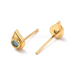 Hellhimmelblaue Tropfen-Ohrstecker mit Zirkonia&nbsp;EJEW-F281-27G
