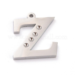 Pendentifs en acier inoxydable 304 anti-ternissement avec strass&nbsp;STAS-F267-09Z-P