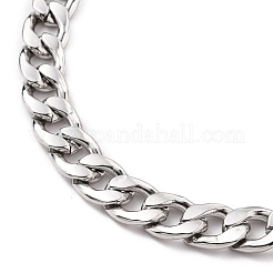 Anlaufgeschützte Damen-Armbänder aus modischem 304 Edelstahl mit kubanischen Gliedern&nbsp;BJEW-JB05657-01