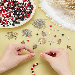 Kit de fabrication de colliers et de bracelets en perles de style chapelet en bois&nbsp;DIY-PH0021-65