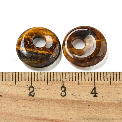 Natürliche Tigerauge Donut/Pi-Disc-Charms&nbsp;G-G142-02B
