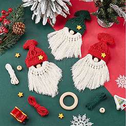 Weihnachts-DIY-Sets für handgefertigte Weihnachtsmann-Anhänger aus gewebter Baumwolle&nbsp;DIY-SC0028-12A