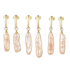 Ohrstecker aus Edelstahl 304 mit natürlichen Barock-Keshi-Perlen&nbsp;EJEW-JE07339